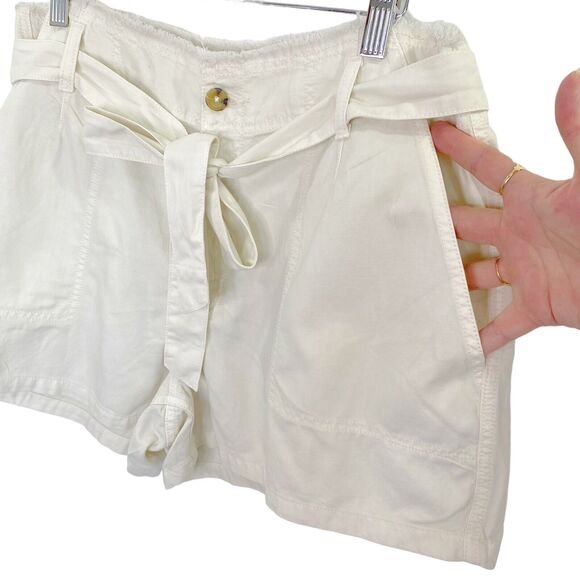 a.n.a. Women's Sz 16 High Waist Shorts Off-White w/ Belt Fringe Edge Waist - Picture 5 of 11